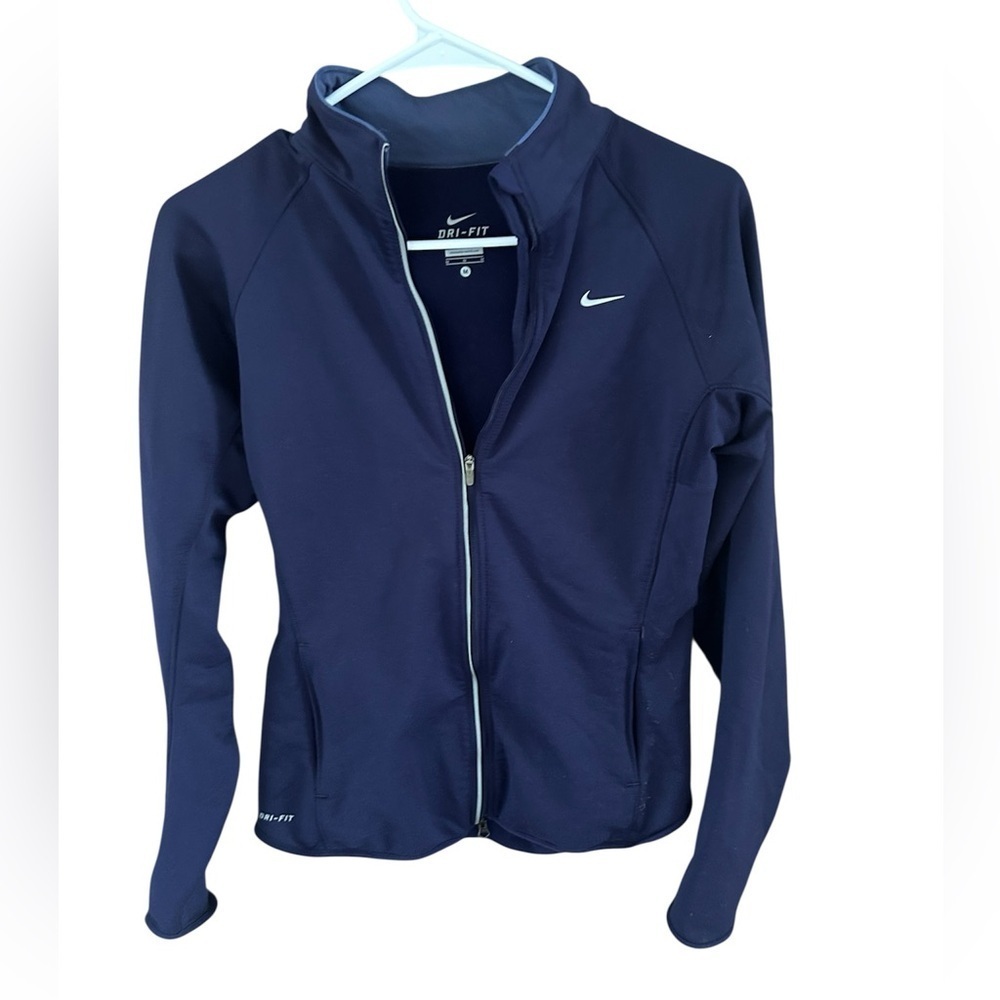 Nike Dri Fit Full Double Zipper Purple Jacket Reflective Running M Althletic
